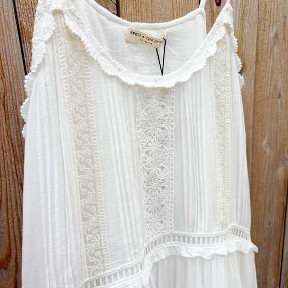 Spell & The Gypsy Collective Hanging Rock Lace Midi Dress Size XS NWT White - Picture 6 of 17